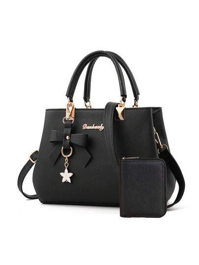 2pcs Women's Handbag Set, High-Quality Shoulder Bag, Fashionable Crossbody Bag, Casual Wallet, Best Mother's Day Gift Idea, Mother's Day Gift, Gift For Mom, Essential For Moms, Outdoor Mommy Bag, Stylish Business Casual Women Bag, Suitable For Office And Work