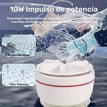 Mini lavadora de ropa, cómoda lavadora de turbina ultrasónica portátil con alimentación USB portátil turbo esterilización ultrasónica turb - Blanco - Ver 4