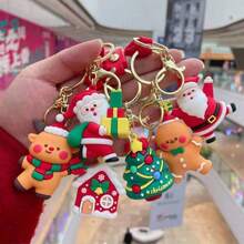 1 szt./3 szt./5 szt./10 szt. Brelok do kluczy z motywem świątecznym, zawieszka ozdobna z motywem Świętego Mikołaja/Bałwana/Choinki, kreatywny brelok do kluczy z miękkiej gumy PVC, spersonalizowana dekoracja na święta, drobne prezenty, dostawa prezentów na imprezę, nagrody dla studentów, prezenty firmowe
