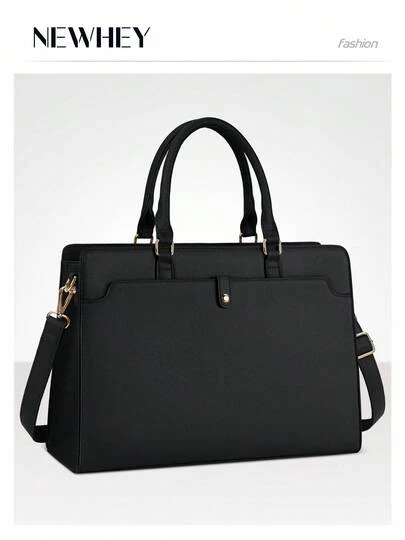 NEWHEY Laptop Bag For Women 15.6 Inch Laptop Tote Bag Leather Work Bag Waterproof Women Briefcase Business Office Computer Tote Bag Large Capacity Handbag Shoulder Bag
