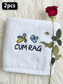 情人节毛巾礼物 - 刺绣吸水方巾，送给男友或老公的趣味礼物，周年纪念日、送给男友/老公的生日礼物，实用又浪漫的新婚纪念日礼物，1条装/2条装，尺寸：11.81*11.81英寸 - 彩色 - 查看 13