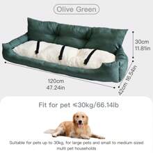 HAZOOWILL Asiento de coche para transportar mascotas, cama de viaje portátil y cálida para perros y gatos de menos de 11 kg con arnés de ajustable, asa y correa para el hombro, se adapta a los asientos delanteros/traseros del coche y al interior, regalo de Navidad para invierno/otoño