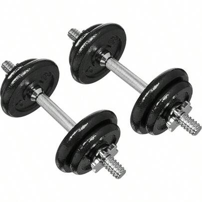 Adjustable Dumbbell Hand  Set, 38 Pounds, Black