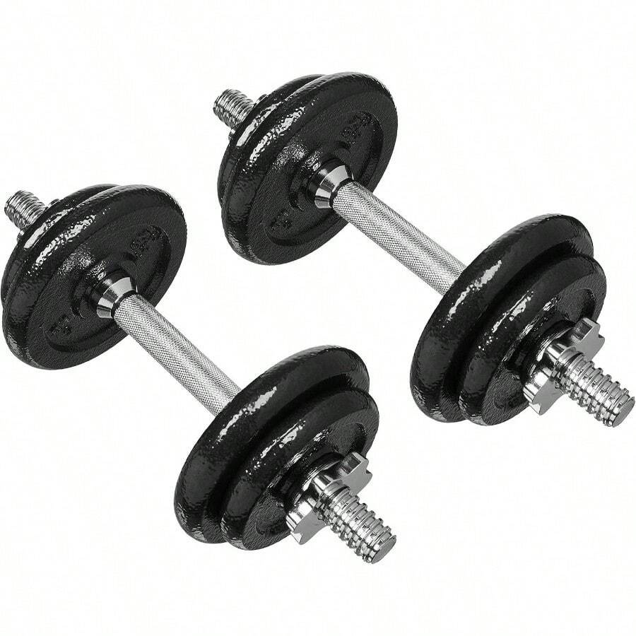Adjustable Dumbbell Hand  Set, 38 Pounds, Black