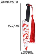 1/6 件血腥恐怖亚克力水晶刀书签血腥恐怖礼物送给朋友万圣节礼物复活节礼物送给男士女士