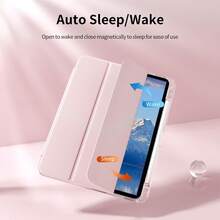 1PC Tablet Protective Case,Compatible With Apple IPad 9.7/10.2/10.5/10.9/12.9/Pro/Mini,Ipad Case 10th Generation, Air 11inch, Compatible With Samsung Galaxy Tab S6 Lite 10.4 Inch,Soft Anti-Fall Protection,Smart Stand/Automatic Wake Up/Sleep - Ốp lưng iPad BP màu hồng - Xem 3