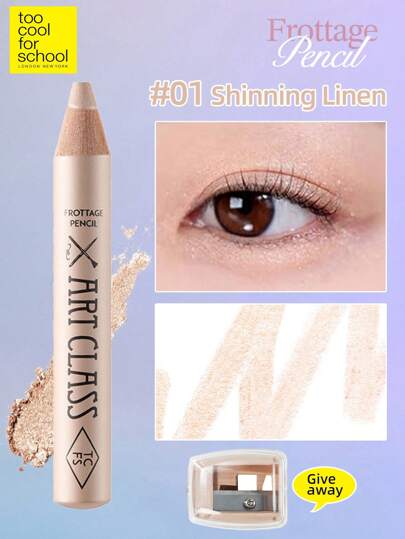 Too Cool for School Artclass Frottage Pencil, With 1 Professional Pencil Sharpener For Free, Eye Shadow & Under Eyeliner & Eye Bag Pencil, Highlighter, Shimmer, Brightener Pencil, Eye Shadow Applicator Stick , Multi-Dimensional Eyes LookCream Eye Shadow Stick, Eye Pencil, Blendable Eyeshadow Stick & Eyeliner Pencil, Eye Shadow Brightener, Soft & Natural Blending, Delicate Texture, Long-Lasting Bright Light, Smooth, Daily Makeup,K Beauty