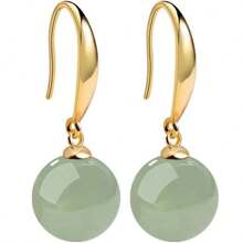 Vintage Court-Style Jade Earrings: Hanfu-Inspired Imitation Nephrite & Gemstone Jewelry For Women
