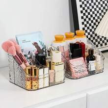 Acrylic Organizer With 3 And 4 Compartments For Makeup And Cosmetics Multipurpose - Clear - View 5