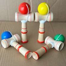 Wooden Kendama Skill Ball, Japanese Traditional Toy For Beginners And Professionals, Includes Sun And Moon Cups - Multicolor - View 4