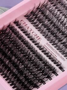 Set Bulu Mata Palsu Campuran 280pcs, D-Curl Bervolume, Kapasitas Tinggi, Keriting Rapat Silang 30D/40D Hot Melt Natural 3D Lembut Bersegmen, Set Bulu Mata Gugus, Bulu Mata Palsu - Hitam - View 8