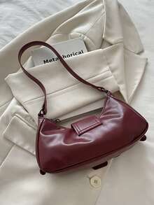 1 件女式复古机车朋克风格铆钉装饰可调节肩带大容量柔软仿油皮革渐变色单肩腋下包，适合工作、通勤、约会、派对