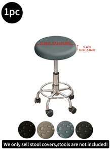 1pc/2pcs/4pcs/6pcs/30pcs Khaki Waterproof Milk Silk Coated Round Stool Covers, Modern Style, All-Season Dustproof Removable Elastic High-End Bar Stool Slipcovers, Suitable For Home, Bar Etc., Black, Light Grey, Meteor Grey