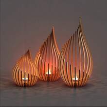 Yogle Large-Sized Reading Decorative Candle Holder, Personalized And Creative Lotus-Shaped Decorative Tea Lamp, Bedside Flame Decorative Gift, Decorations For Mother's Day And Father's Day, Gifts For Friends, Decorations For Solo Gatherings, Simple Bohemian Style Wooden Decorative Tray.