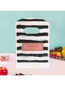 45 piezas Bolsas de regalo de plástico mini para empaquetado de joyería, bolsas de compras con asa, a rayas negras, para Halloween, Navidad