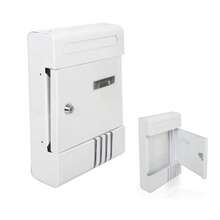 Płaska skrzynka pocztowa, Skrzynka pocztowa montowana na ścianie z zamkiem na klucz, Zewnętrzna skrzynka pocztowa/skrzynka na sugestie, Metalowa skrzynka pocztowa, Wodoodporna skrzynka pocztowa montowana na ścianie, Skrzynka pocztowa, Metalowa skrzynka pocztowa - Biały - Zobacz 1