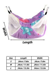 1pc Star Pattern Double-layer Plush Hanging Pet Bed & Sleeping Bag For Small Pets, Suitable For All Seasons