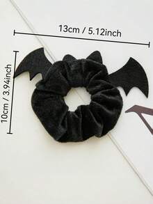 1 szt. gumek do włosów na Halloween z uroczymi akcentami nietoperza i pająka, modne gumki do włosów z materiału Y2K, fantazyjne gumki w kreskówkowym stylu dla kobiet - świąteczne akcesoria do włosów na imprezy