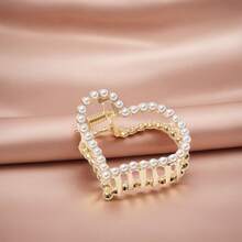 1 件几何图案休闲可爱锌合金发夹，水钻装饰发饰，适合所有季节发饰时尚爪夹女士发夹休闲发夹秋季配饰秋季时尚发夹冬季度假装女士