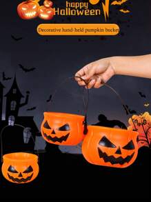 全新万圣节装饰南瓜桶手提包，3D趣味酒吧派对氛围玩具装饰 - 彩色 - 查看 10