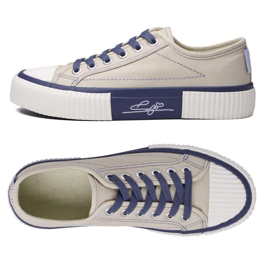 Women Shoes Year Round Comfort Contrast Hue Lace Up - 米色 - 查看 1