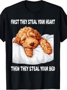 Pijama de dormir Goldendoodle, camisón, camiseta - 100% algodón - 220g - Negro - Ver 2