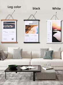 1 件磁性海报挂钩，木制画框，用于帆布海报、相框、卷轴画、墙壁艺术装饰、圣诞装饰、磁性海报框 - 黑色 - 查看 6