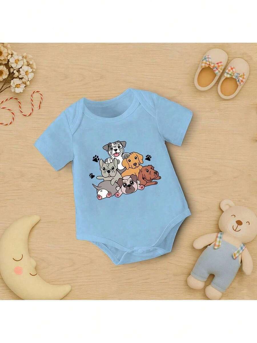 Baby Bodysuit With Cute Puppy Print | Comfort And Fun, Perfect For Gifting