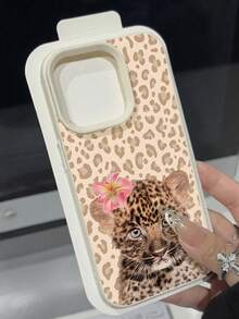 1pc Minimalist Leopard Print Cute Leopard Pattern Litchi Texture Anti-Fall Anti-Slip Soft Phone Case Protective Cover Compatible With Apple And Phones Waterproof Shockproof Scratch Resistant - Multicolor - View 3