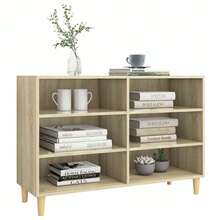 Larryhot Aparador Roble Sonoma 103,5x35x70 cm Madera de Ingeniería, Hermoso y Práctico, Ideal para Almacenaje y Decoración del Hogar - Marrón - Ver 3
