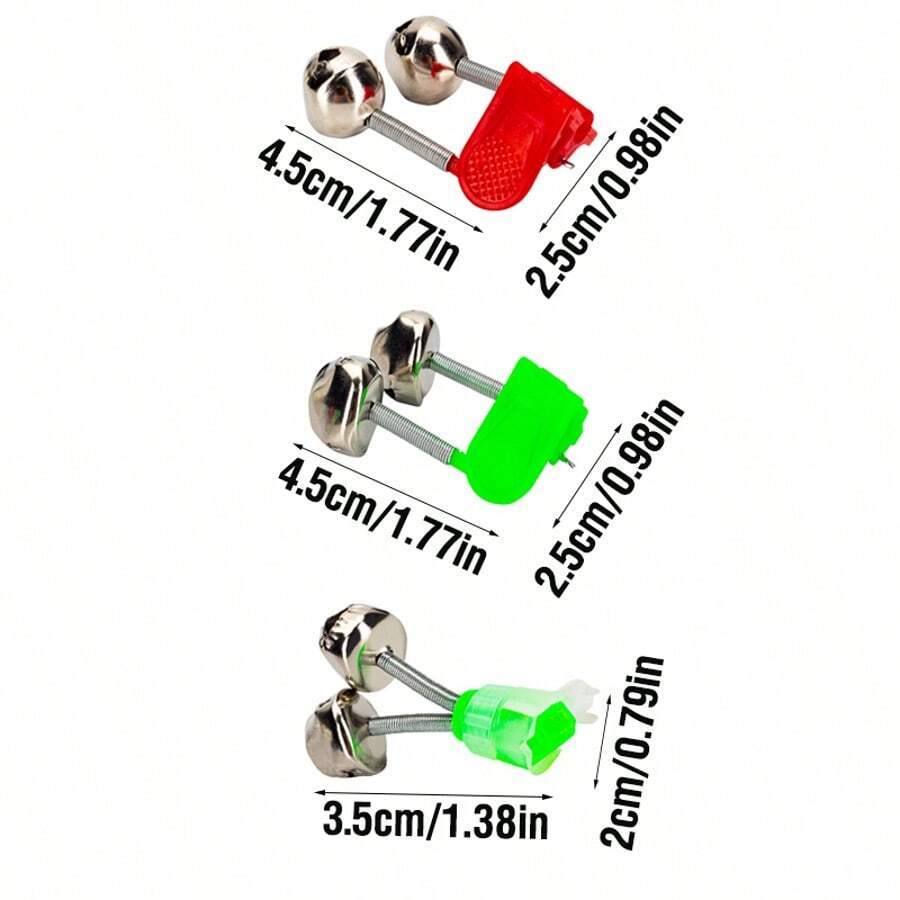 10 pièces/lot Clips en plastique de couleur unie Sonnette d'outil de pêche Cloche de canne à pêche pour pêche en mer Fournitures de pêche Accessoires d'équipement de pêche