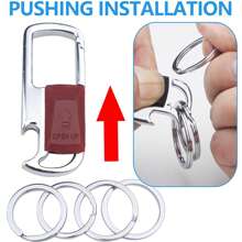 Mtverver Metall Schlüsselanhänger Auto Schlüsselanhänger Halter Clip mit 4 abnehmbaren Schlüsselringen Flaschenöffner Schlüsselanhänger