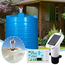 Solar Powered Water Level Gauge W/ Temperature Sensor Time Display Ultrasonic Water Tank Level Meter For Liquid Depth Measuring - Spain - View 4