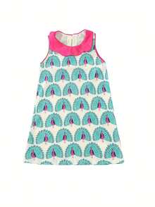 Summer Dress For Girls, Stylish Pure Cotton Sleeveless Random Printed Peacock Flower Children's Dress, Summer Baby Girl Princess Dress 2-8Y - Đen và trắng - Xem 1