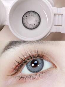 JeweLens 2Pieces Colored Contact Lenses Bueatiful Pupil Natural Color Circle Lens Gray Iris - Grey - View 9