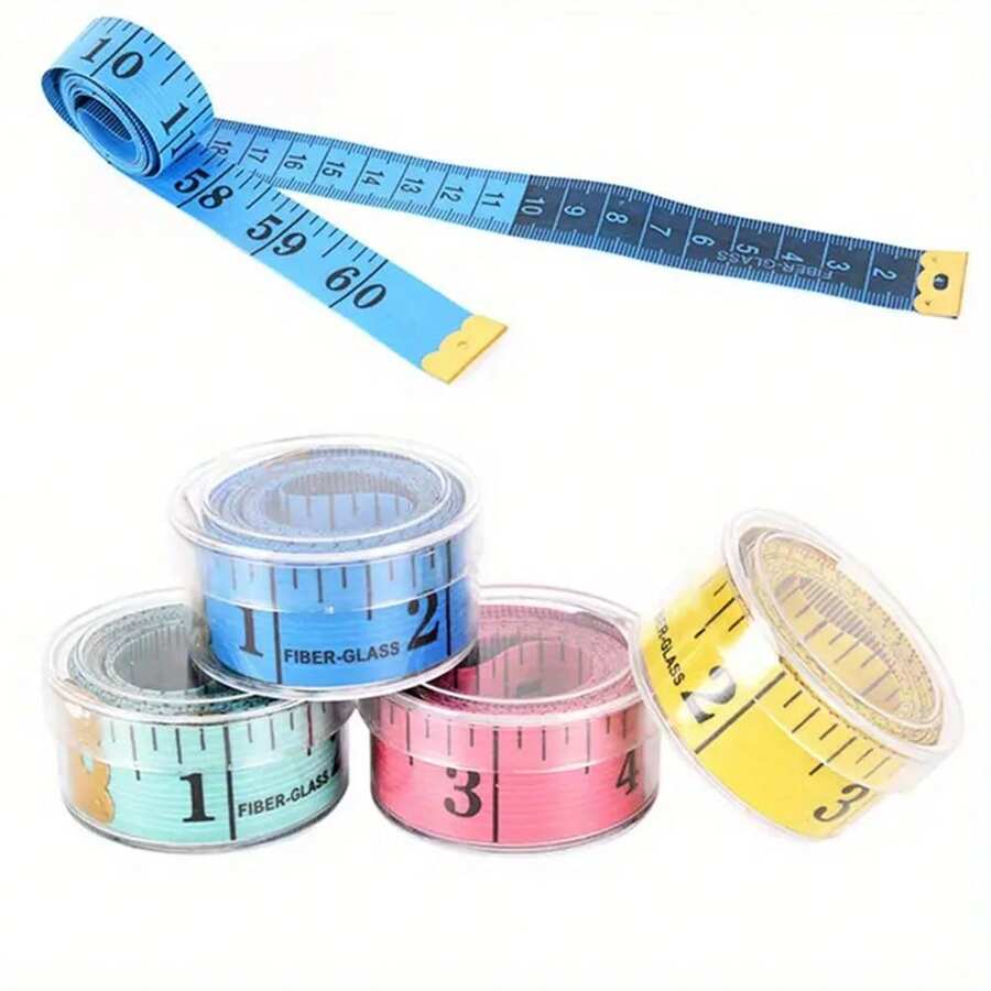 Bộ 5 thước dây may hiện đại, nhiều màu sắc, dụng cụ đo chính xác phù hợp cho việc cắt quần áo, đo thể dục, làm đồ thủ công DIY và nhiều hơn nữa (5 cái/3 cái/2 cái/1 cái) - Nhiều màu - Xem 1