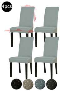 1pc/2pcs/4pcs/6pcs/30pcs Meteorite Gray Waterproof Milk Silk Coated Chair Covers, Classic Minimalist Design, Dust & Stain Resistant Stretch Chair Slipcovers, Suitable For Hotel, Restaurant, Living Room Chairs, Black, Light Gray, Khaki - Multicolor - View 24