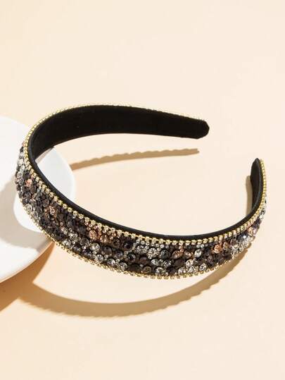 1个镶钻发箍，适合日常佩戴，韩式风格，发饰，女士发箍