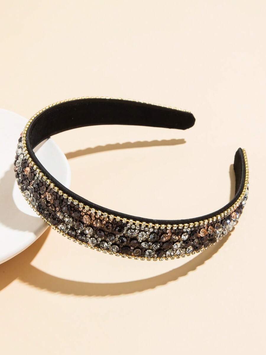 1pc Rhinestone Decorated Headband, Suitable For Everyday Wear, Korean Style, Hair Accessories ,Hair Hoop Hairband For Women Head Accessories - Multicolor - View 1