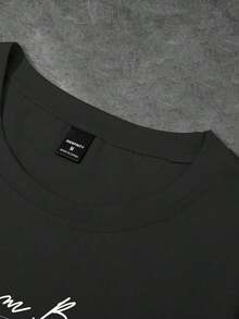 Manfinity Men's Printed Drop Shoulder T-Shirt - Grey - View 5