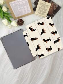 Dog Pattern Tablet Protective Case, Compatible With IPad 9.7/10.2/10.5/10.9/12.9/Pro 11 (10th Gen), Galaxy Tab S6 Lite 10.4 Inch, Kindle Paperwhite (12th Gen, 2024), Kindle (11th Gen, 2022), Soft Shock-Proof, Smart Stand/Auto Wake/Sleep Function - Multicolor - View 3