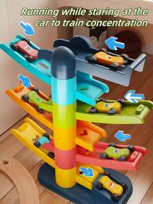 12 piezas Juego de Coches de Carreras en Miniatura con Rampa, Adecuado para Niños de 3-4 Años, 5-6 Años, También es un Gran Regalo para Niños y Niñas de 18 Meses+, Coches de Carreras F1, Juguetes para Niños, Juguetes para Bebés, Regalo de Navidad - Carro de orugas - Ver 2