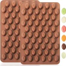 Mini Coffee Bean Molds, 55 Cavities Silicone Chocolate Mold With Coffee Bean Shape, Mini Silicone Mold For Homemade Sugar Free Chocolate Chips/Snacks/Cake Decor - Multicolor - View 8