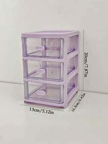 Drawer Style Desktop Storage Box, Multi-Layer Organizing Storage Box, Transparent Dustproof And Waterproof Storage Box, Desk Desktop Storage Box, Bedroom, Dormitory, Study, Bathroom Storage Box, 2nd/3rd/4th/5th Floor, Stationery, Pens, Office Supplies, Cosmetics And Other Items Storage And Organizing - Purple - View 8