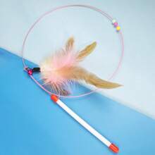 4件/3件/2件/1件猫玩具、钢丝羽毛猫玩具、自娱自乐无聊猫玩具、铃铛猫玩具、手持互动猫玩具、玩具猫用品、逗猫铃铛玩具、长棍自娱自乐猫玩具 - 彩色 - 查看 5