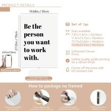 1 幅帆布海报“做你想成为的人”，励志名言墙面艺术装饰画，适用于家居装饰、客厅和卧室，无框 - 彩色 - 查看 16