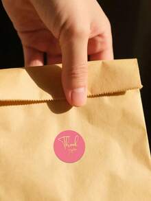 500张/卷 金色箔纸“谢谢”贴纸，适合节日派对 - 彩色 - 查看 4