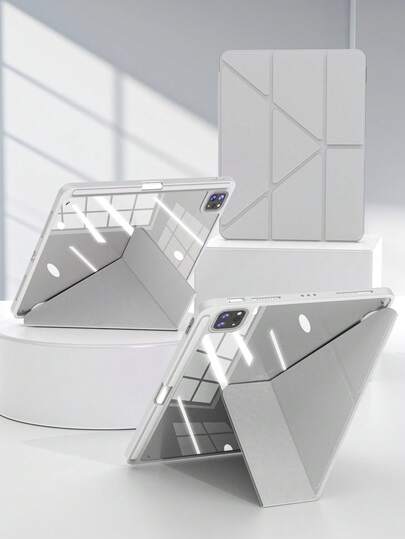 1 件灰色亚克力 Y 形折叠多角度平板电脑保护套，带笔槽和支架。防刮防弯亚克力背板。非常适合在工作或旅行期间保护您的 iPad。具有自动睡眠/唤醒功能。兼容型号：兼容 iPad Mini 6/7，兼容 iPad 5/6/7/8/9，iPad (A16) 11 英寸第 11 代 2025，兼容 iPad 第 10 代，兼容 iPad Air 第 4/5 代，兼容 iPad Pro 11 英寸（第 4 代）