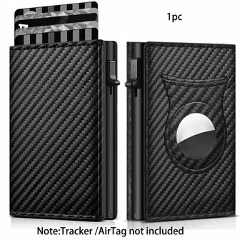 1pc Fashionable Black RFID Wallet Secure Card Storage Easy Pop-Up Access Ideal Gift For Men Wallet Mini Wallet Purse Wallet Card Wallet