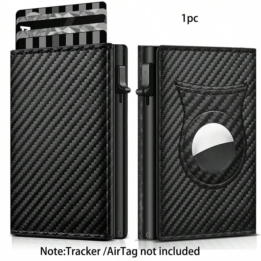 1 件时尚黑色 RFID 钱包安全卡存储轻松弹出访问男士理想礼物钱包迷你钱包钱包卡钱包钱包钱钱包 Magsafe 钱包 - 黑色 - 查看 1